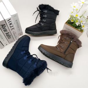 Lace-Up Fur Winter Boots