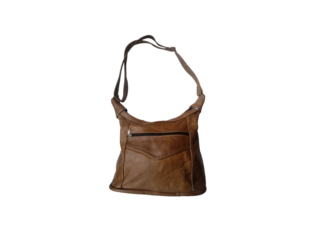 Leather Hand Bag Tan Front